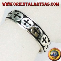 Silver rings with crosses for feet or phalanxes