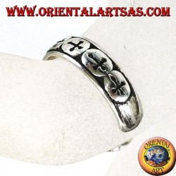 Silver rings with crosses for feet or phalanxes