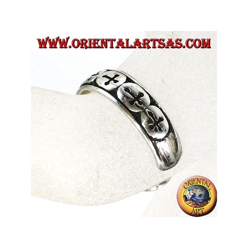 Silberne Ringe mit Kreuzen für Füße oder Phalanx