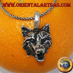 silver pendant wolf's head
