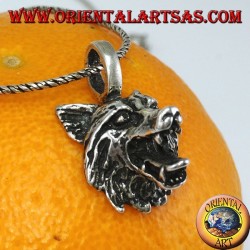 la tête de loup pendentif en argent
