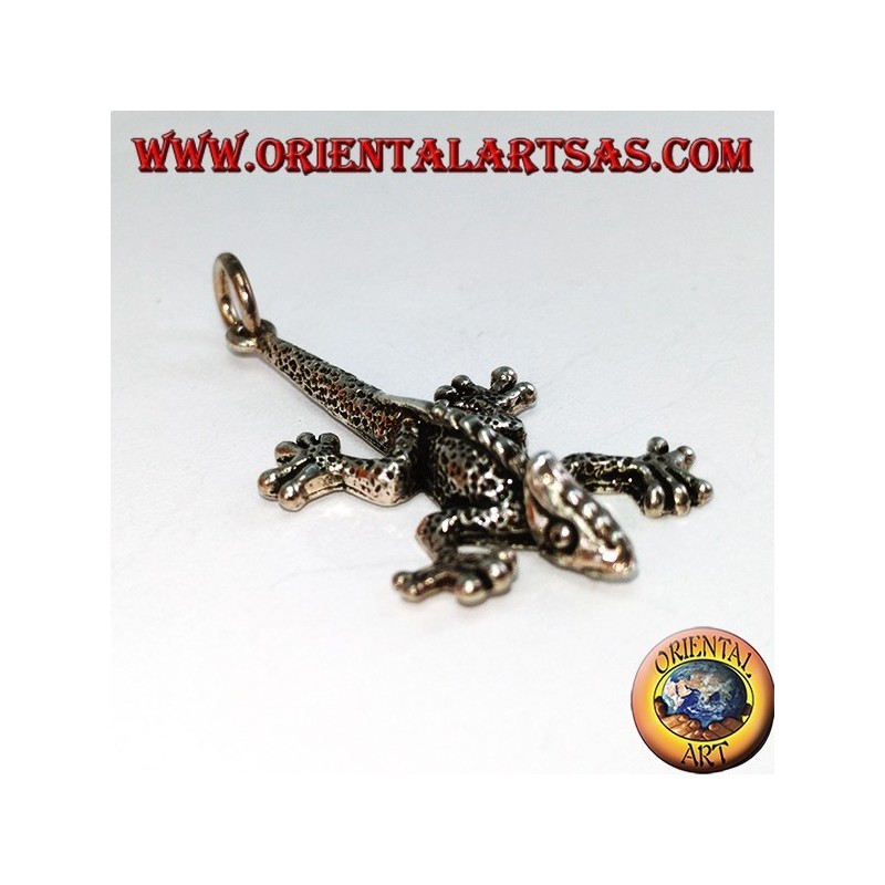 Pendant in silver Iguana prehistoric lizard