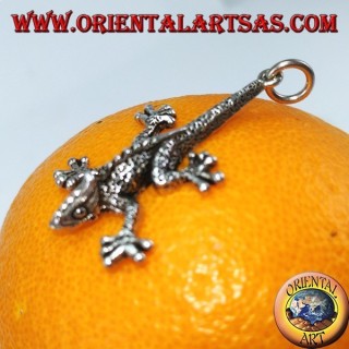 Pendant in silver Iguana prehistoric lizard