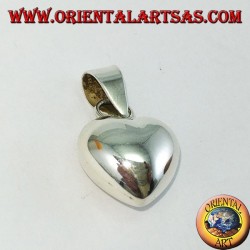 Colgante en plata, corazón grueso (redondeado) liso pequeño
