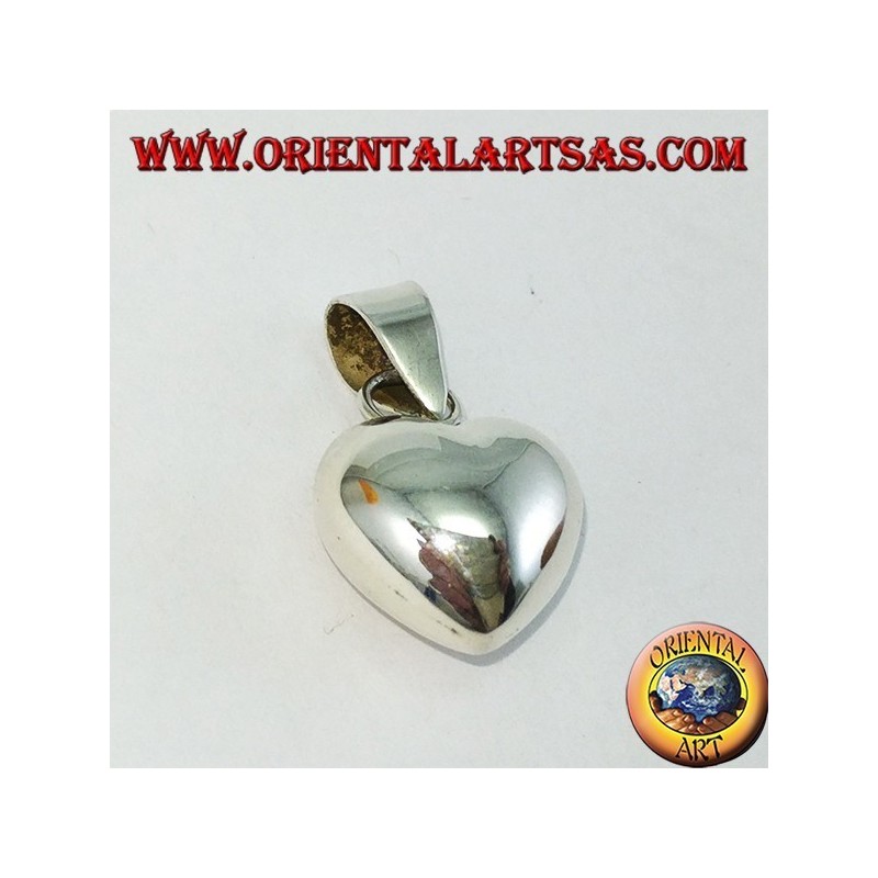 Pendentif en argent, coeur épais (arrondi) lisse petit