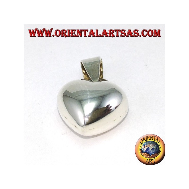 Pendentif en argent, coeur épais (arrondi) lisse petit