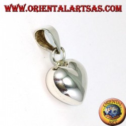 Colgante en plata, corazón grueso (redondeado) liso pequeño