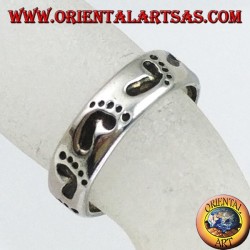Silver rings with foot print, for toes or phalanxes