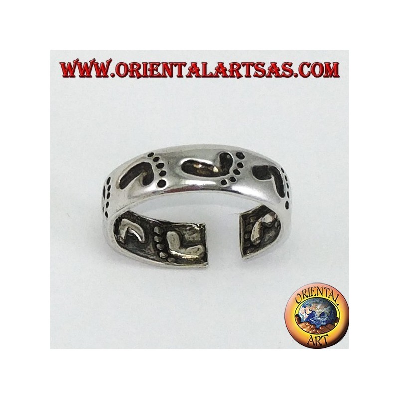 Silver rings with foot print, for toes or phalanxes