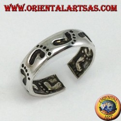 Silver rings with foot print, for toes or phalanxes