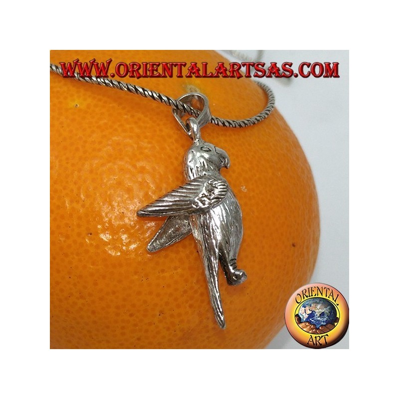 Colgante de plata Parrot mobile mueve alas y cuello