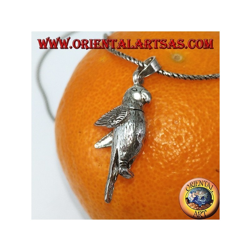 Colgante de plata Parrot mobile mueve alas y cuello