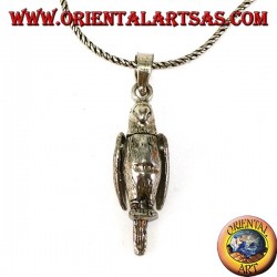 Pendentif en argent Perroquet mobile bouge les ailes et le cou