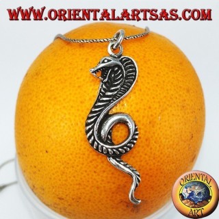 Ciondolo in argento, serpente Cobra reale (grande)
