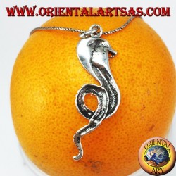 Colgante de plata, serpiente cobra real (grande)