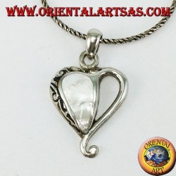 Pendentif coeur en argent avec nacre