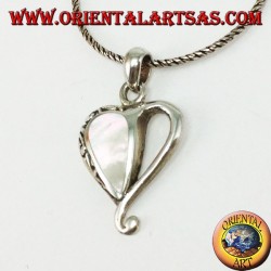 Pendentif coeur en argent avec nacre