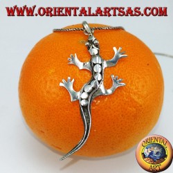 Pendant in gecko silver with studs on the back