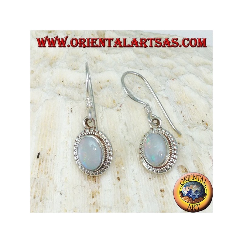 Boucles d'oreilles en argent avec opale