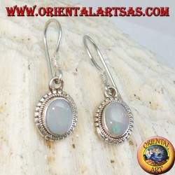Silver earrings with Opal