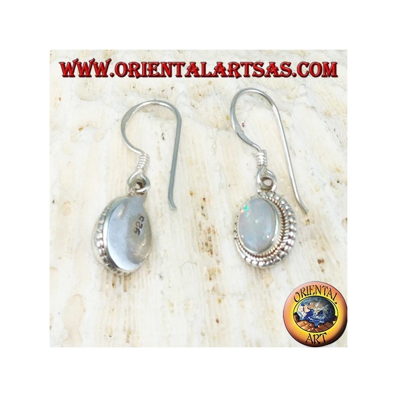 Boucles d'oreilles en argent avec opale