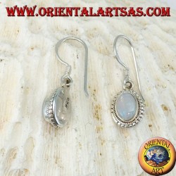Silver earrings with Opal