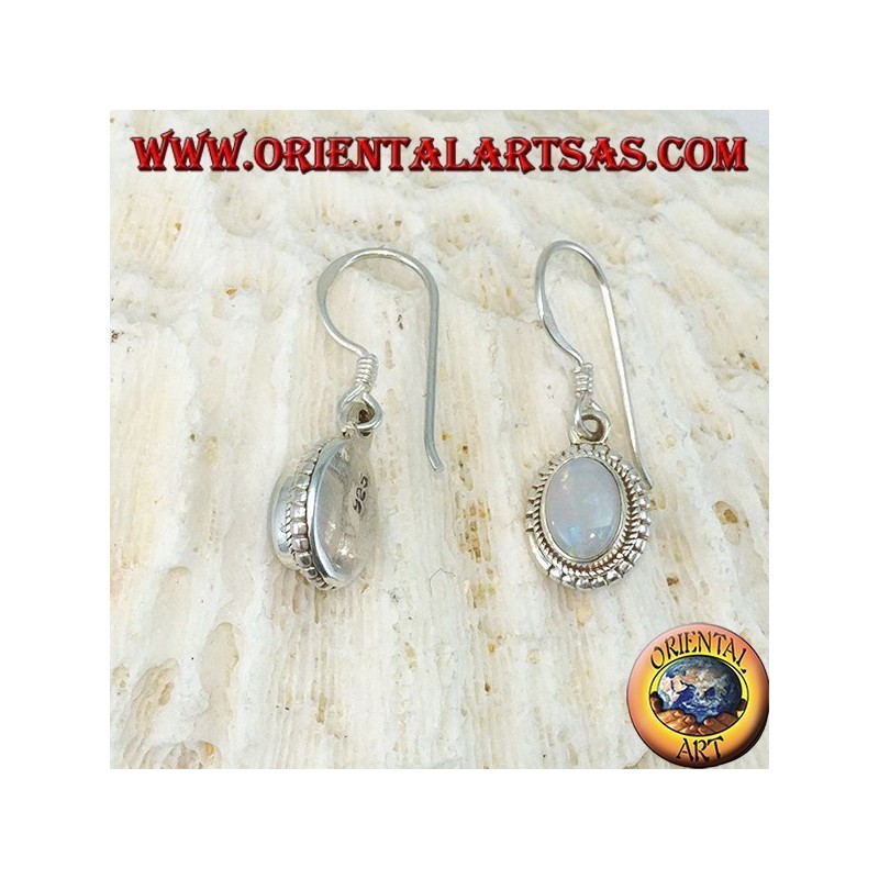 Boucles d'oreilles en argent avec opale