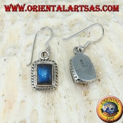 Pendientes de plata con Labradorita rectangular