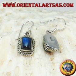 Pendientes de plata con Labradorita rectangular