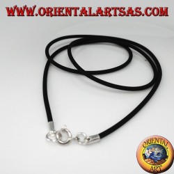 Rubber necklace with analaergic metal hook