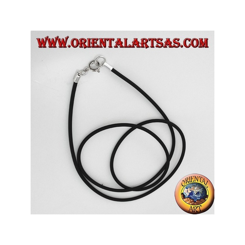 Rubber necklace with analaergic metal hook