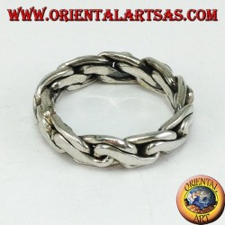 Silver ring with a Byzantine chain