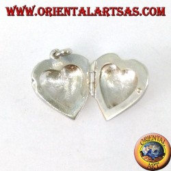 Silver pendant Inlaid heart photo frame (small)