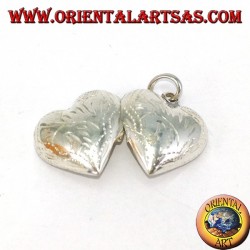 Pendentif en argent incrusté cadre photo coeur (petit)