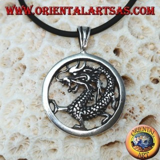 Pendant in silver dragon in the circle