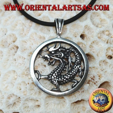 Ciondolo in argento Drago nel cerchio
