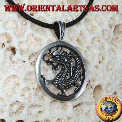 Pendentif en argent, dragon dans le cercle