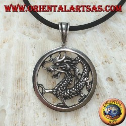 Pendant in silver dragon in the circle