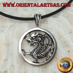 Colgante de plata, dragón en el círculo