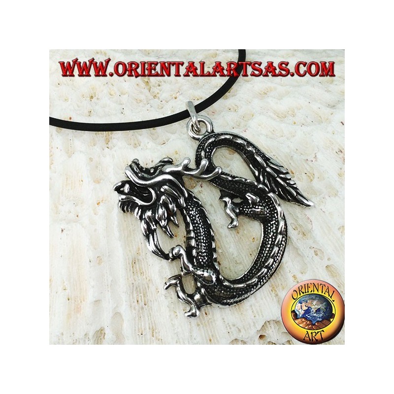 Silver pendant, Chinese dragon (large)