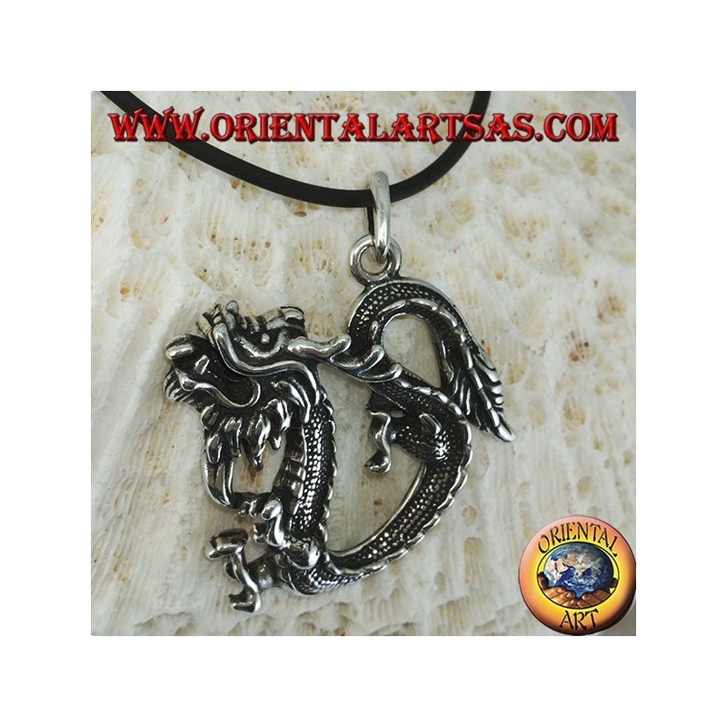 Silver pendant, Chinese dragon (large)
