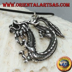 Pendentif dragon chinois en argent (grand)