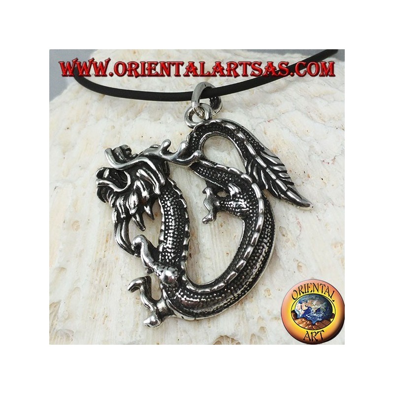 Silver pendant, Chinese dragon (large)