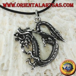 Pendentif dragon chinois en argent (grand)