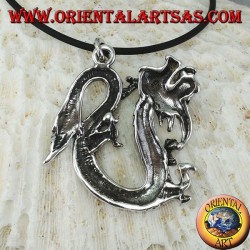Colgante de dragón chino de plata (grande)