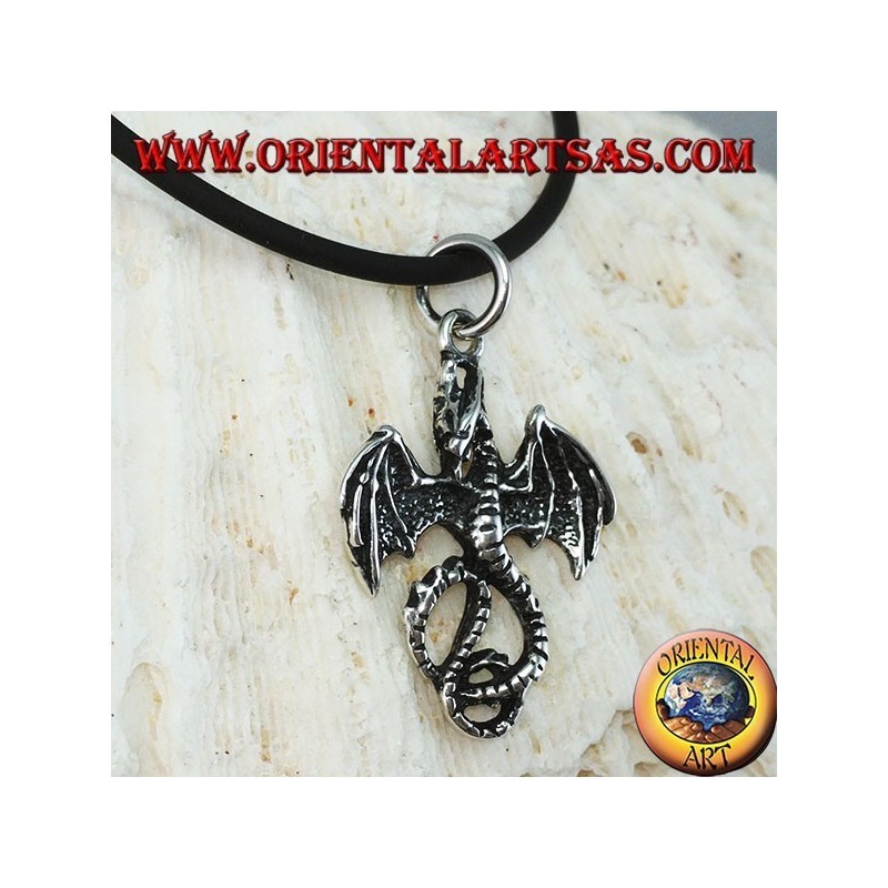 Silver pendant, Celtic dragon basilisk (medium)
