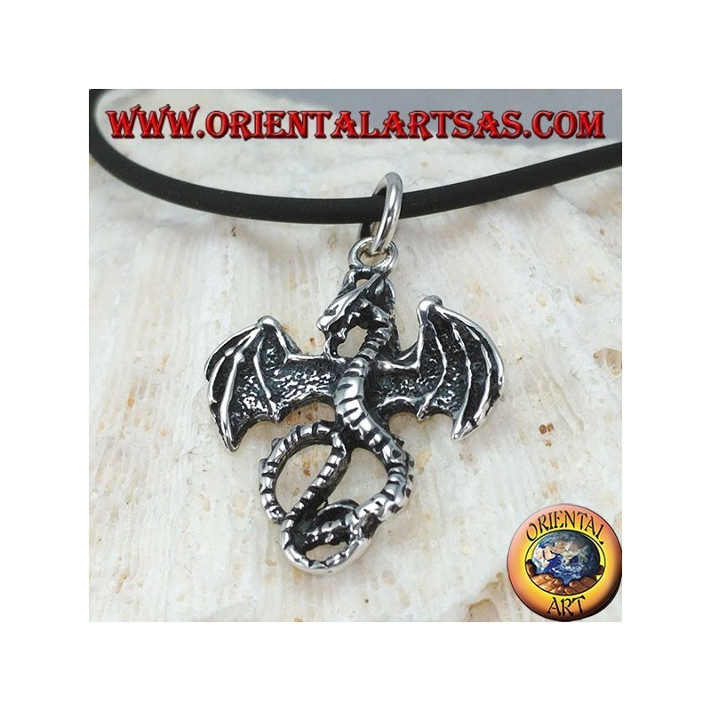 Colgante de plata, basilisco dragón celta (medio)