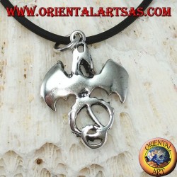 Silver pendant, Celtic dragon basilisk (medium)
