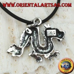 Colgante de plata, dragón chino (medio)