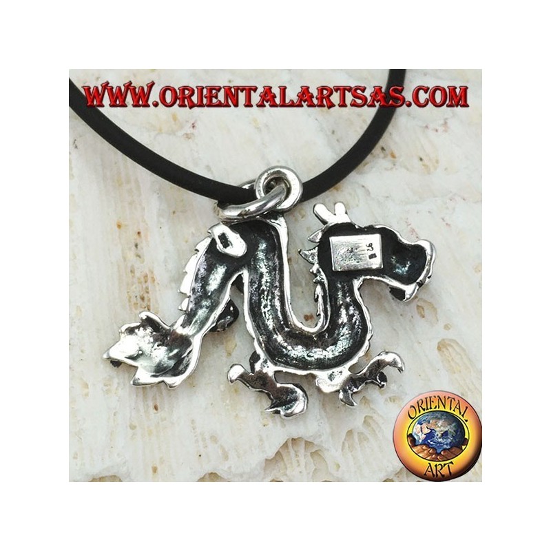 Silver pendant, Chinese dragon (medium)